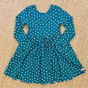Ruffle Butts Teal Floral Kids Dress